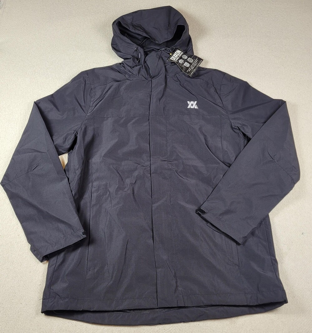 Dixxon Flannel Tech Mens Large Black Hooded Full Zip Mesh Lined Zip Pockets NWT